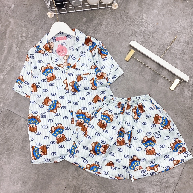 Bộ Pijama Bộ Ngủ Mặc Ở Nhà Chất Lụa kẻ Mặc Dễ Chịu Thoáng Mát Hàng Thiết Kế Cao Cấp