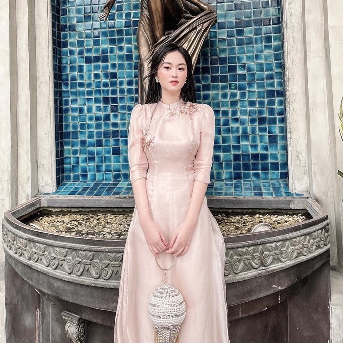 Mita Boutique - Áo Dài Cách Tân Tơ Mềm Tay Lỡ Bốn Tà Hoạ Y Mita - AD100019