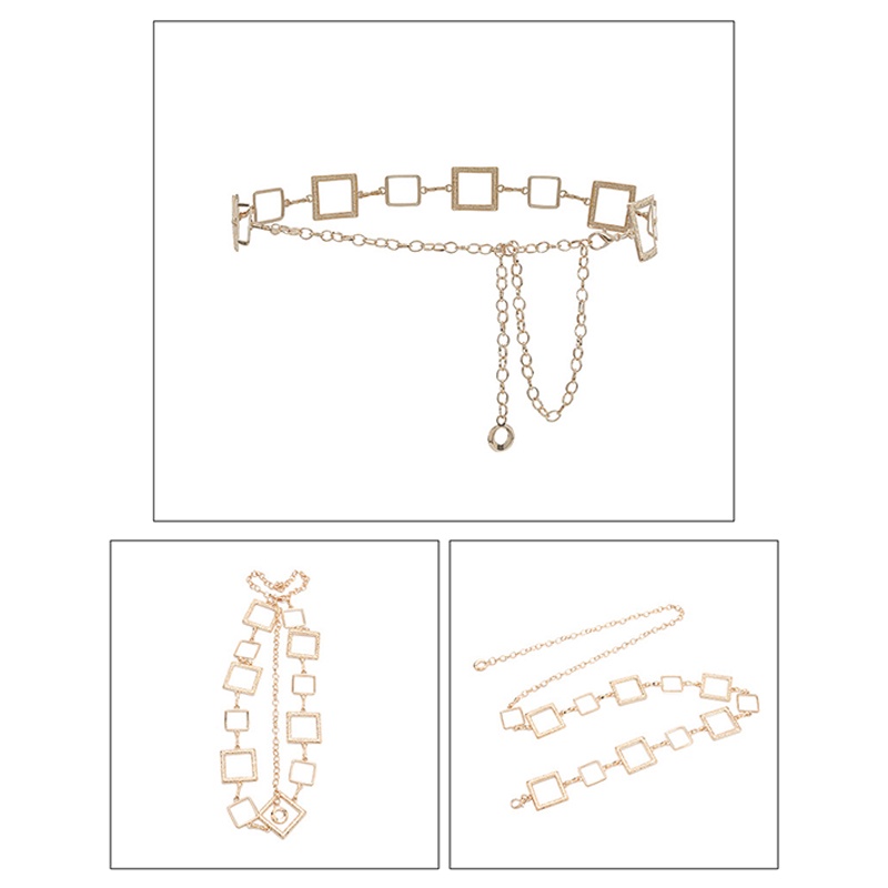 Dây Thắt Lưng Một Lớp Bằng Kim Loại Đục Lỗ Thời Trang Cho Nữ