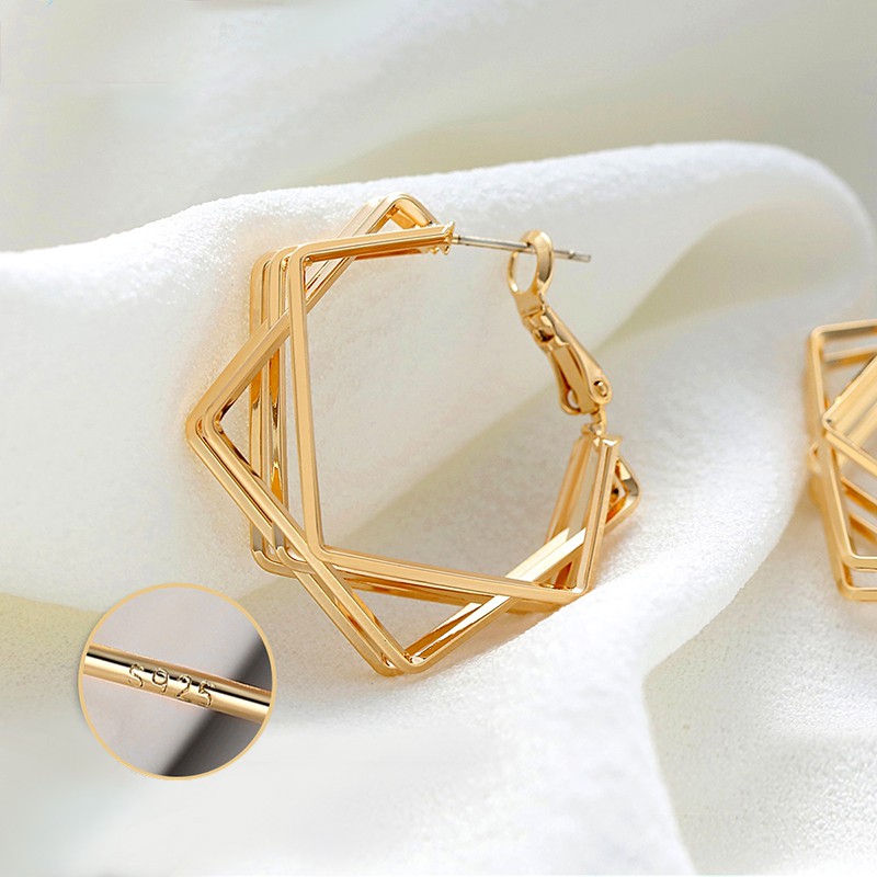 Bông Tai Nữ Chốt Bạc 925 Kiểu Dáng Độc Đáo Sành Điệu