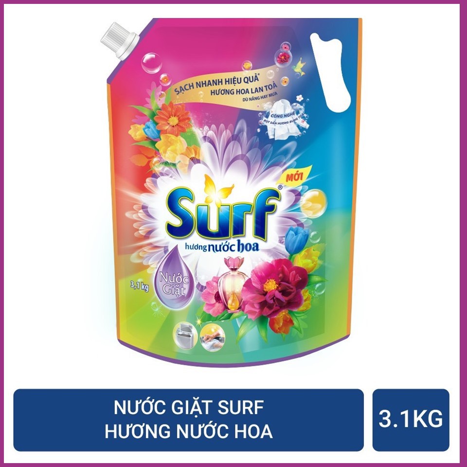 COMBO 02 Nước giặt Surf Hương Nước hoa Túi 3.1Kg