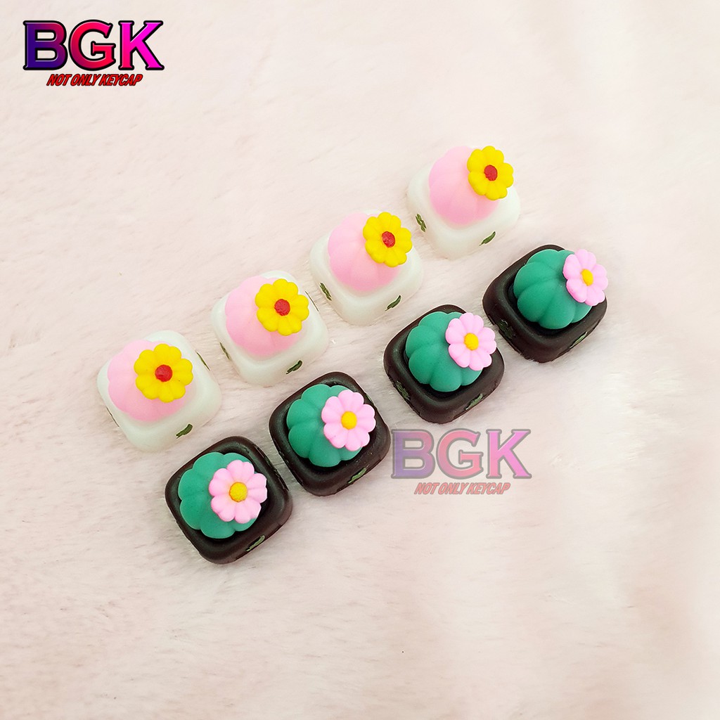 Keycap Lẻ Artisan Xương rồng dễ thương Cực đẹp ( cast resin nhiều lớp, Keycap bàn phím cơ,keycap resin độc lạ )