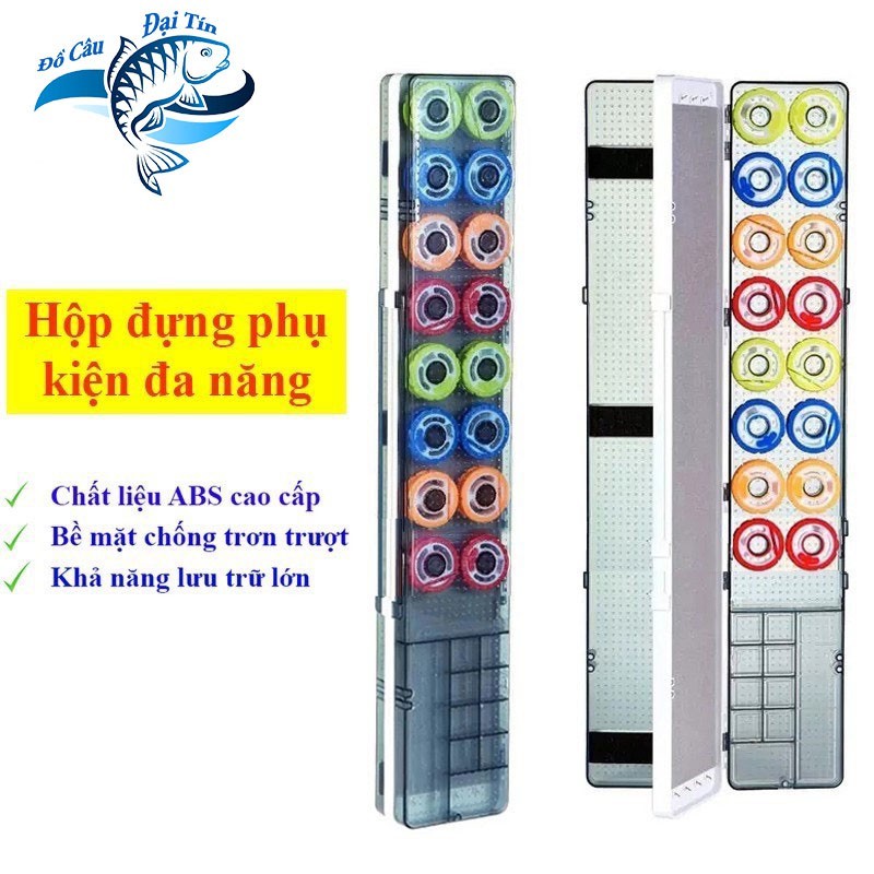 Hộp Đựng Phụ Kiện Câu Đài - Hộp đựng phao câu cá ABS đa năng kèm trục Silicon cao cấp