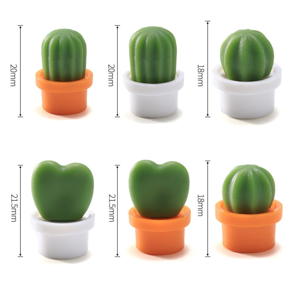 Set 6 Nam Châm Hít Tủ Lạnh Hình Cây Xương Rồng Dễ Thương