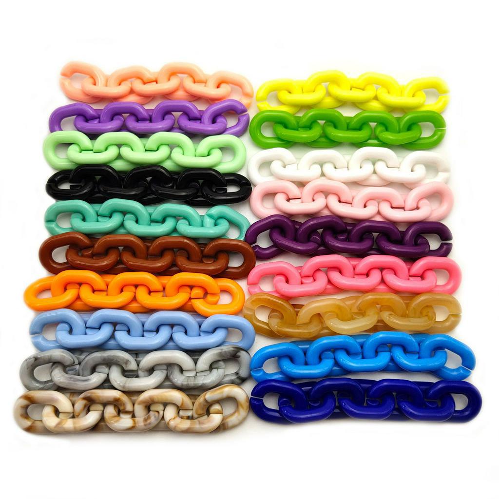 Set 50 Vòng Nhựa Acrylic 15x20mm Nhiều Màu Sắc Dùng Để Trang Trí Túi Du Lịch