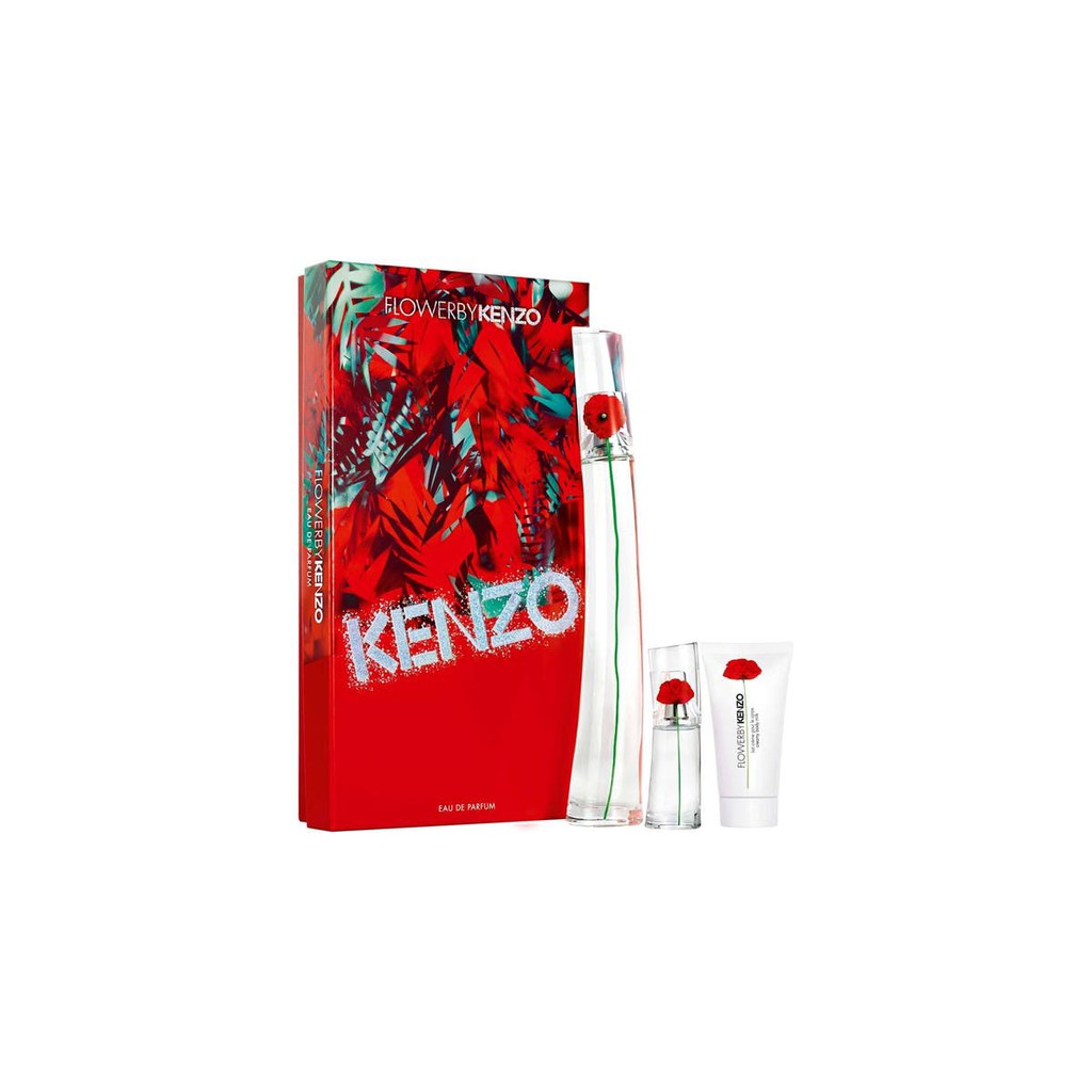 Bộ nước hoa Nữ Kenzo Flower By Kenzo EDP 100ml + Body Milk 50ml + EDP 15ml