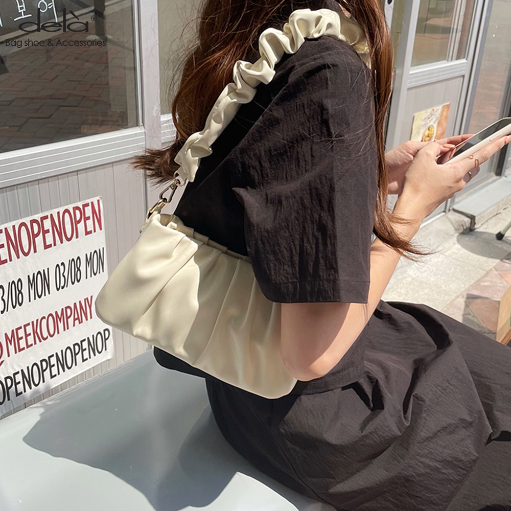 Dela Túi Đeo Vai Hình Đám Mây Xếp Ly Phong Cách Hàn Quốc Thời Trang Mới 2022 Cho Nữ