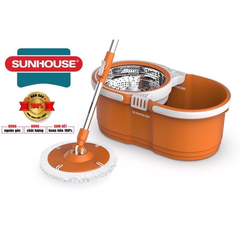 bộ lau nhà thông minh xoay 360 độ sunhouse thế hệ mới siêu sạch siêu thấm hút KS-CL260