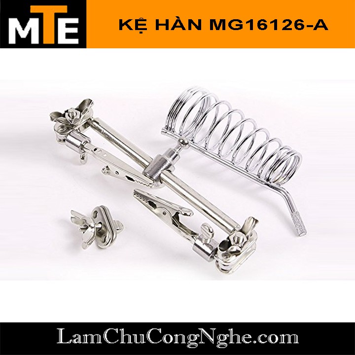 Giá đỡ mỏ hàn kệ hàn loại xịn có tay kẹp + kính lúp + đèn led đi kèm