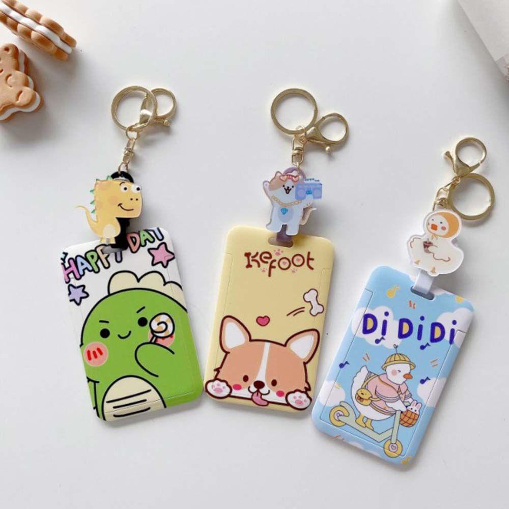 Mocho Vỏ Đựng Thẻ ID Kèm Móc Khóa Hoạt Hình Phong Cách INS Dành Cho Học Sinh