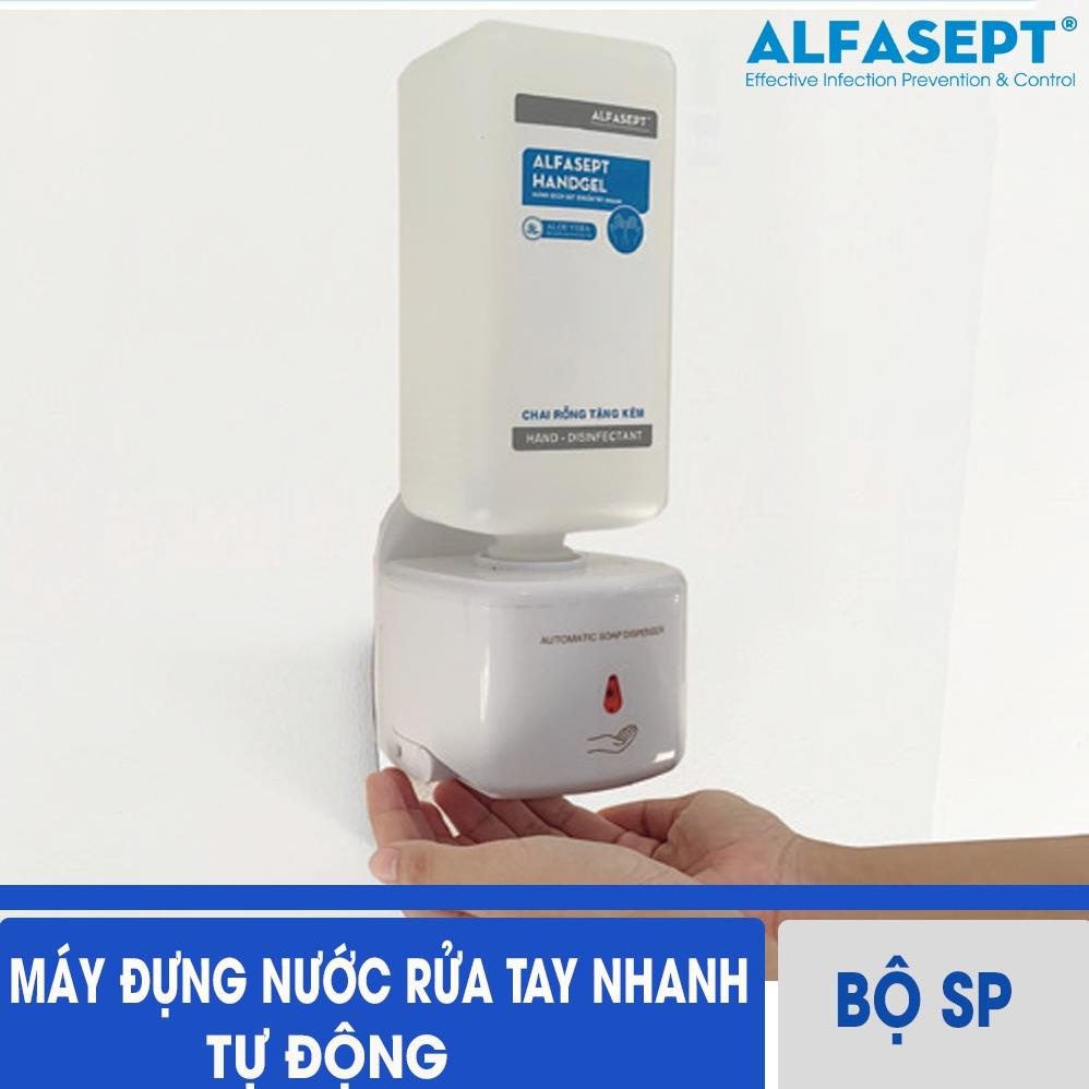 Máy Đựng Nước Rửa Tay Tự Động ALFASEPT Dispenser DHT4 Thiết Kế Hiện Đại, Tự Điều Chỉnh Lượng Nước Tiện Dụng