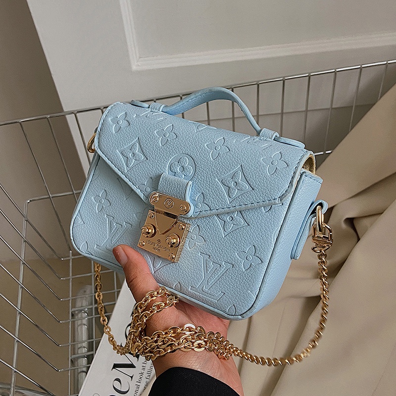 LOUIS VUITTON Lv Túi Xách Đeo Vai Phối Dây Xích Phong Cách Thời Trang Âu Mỹ Dành Cho Nữ