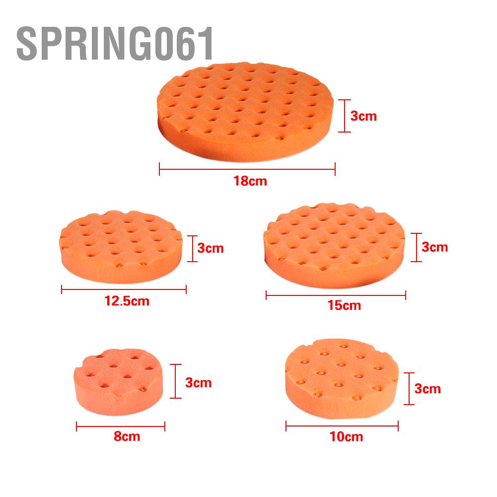 Spring061 3Pcs 3/4/5/6/7 Inch Smart Washing Polishing Sponge Buffer Pad Set for Car Polisher