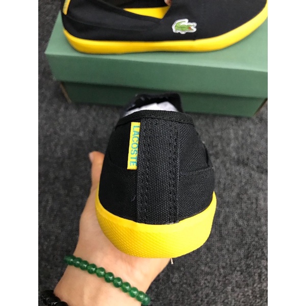 Giày lười vải dành cho nam nữ đế bệt dáng ôm lacoste