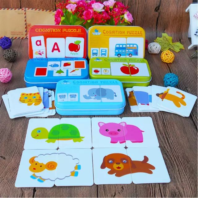 Đồ chơi giáo dục xếp hình thẻ học nhận thức Montessori giúp trẻ học Tiếng Anh