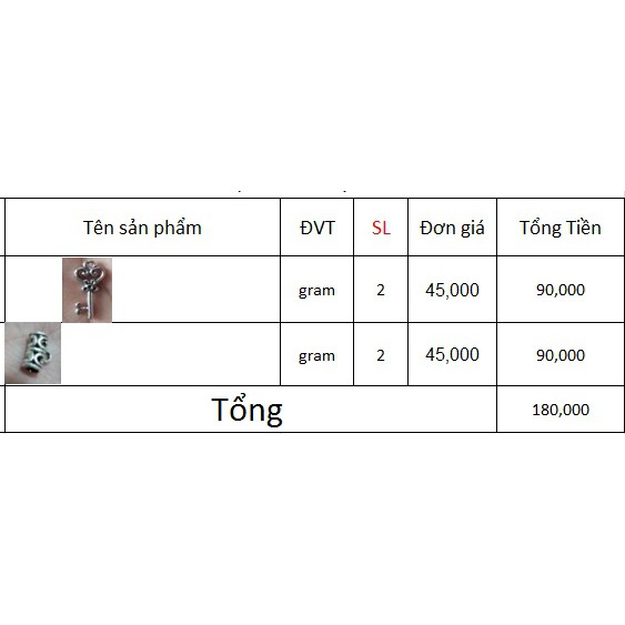 combo 400gram phụ kiện trắng - 180k