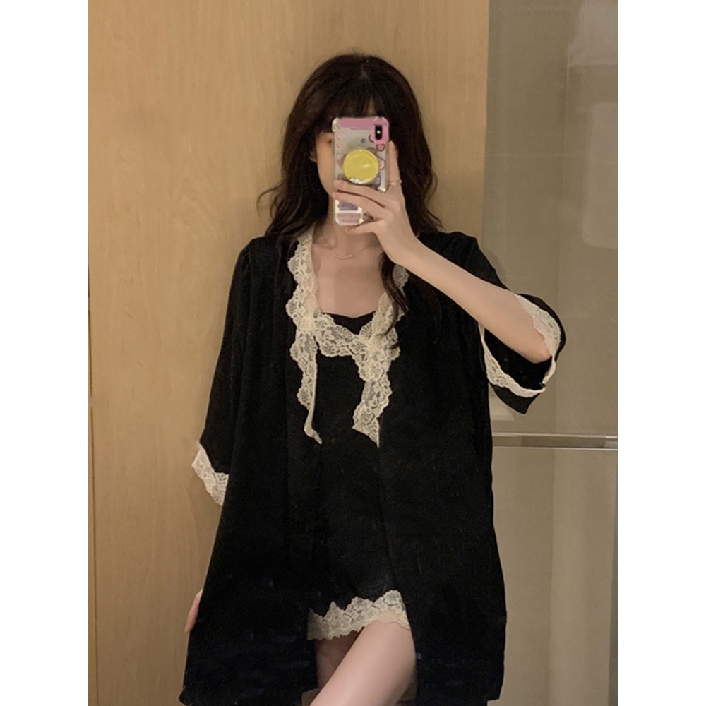 Váy ngủ ren đen Hàn Quốc siêu sexy gợi cảm