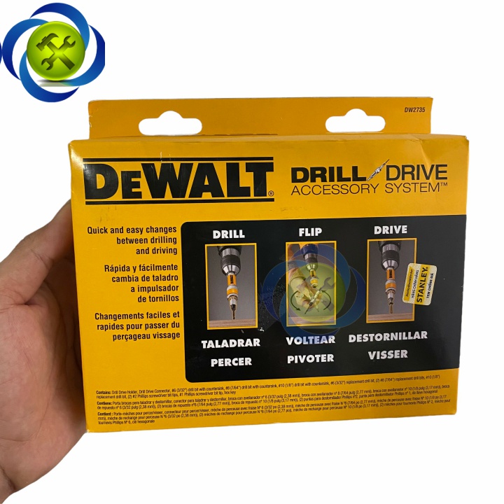 Bộ mũi khoan và đầu hít nam châm 12 chi tiết DeWalt DW2735P