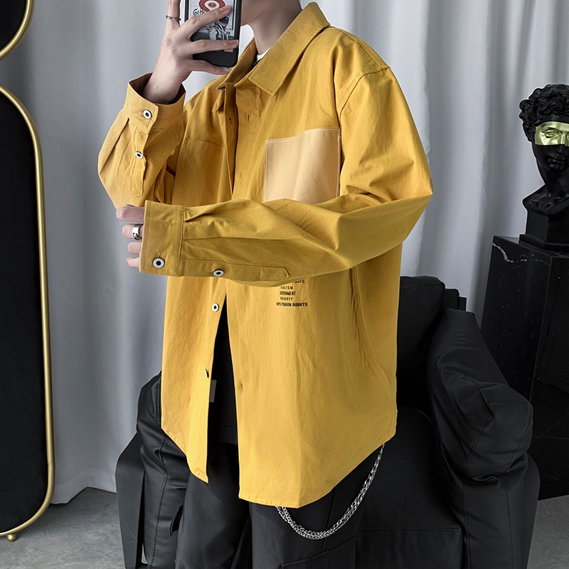 Áo khoác kiểu sơ mi dài tay dáng rộng phong cách thời trang xuân thu dành cho nam | BigBuy360 - bigbuy360.vn