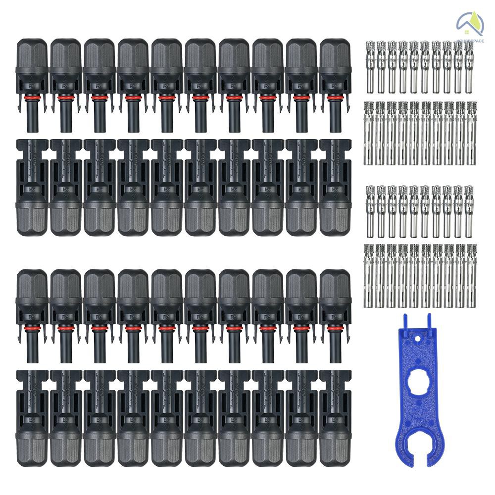 ● 20 Pairs Male/Female Solar Panel Cable Connectors with Spanner Assembly Tool for PV System