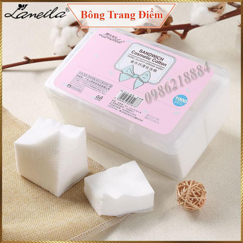 Bông Tẩy Trang Hộp 1000 Miếng Có Thể Sử Dụng Đắp[Miễn Phí Vận Chuyển khi đơn đạt giá trị tối thiểu 150k]
