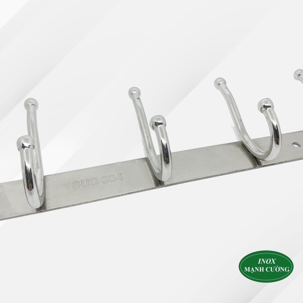 Móc treo quần áo gắn tường inox 304 cao cấp - Móc 5 bi đôi