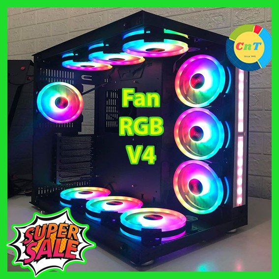 [Mã ELFLASH3 hoàn 10K xu đơn 20K] Fan CoolMoon RGB V4 ( Quạt Tản Nhiệt ) Đồng Bộ Theo Main Cực Hot