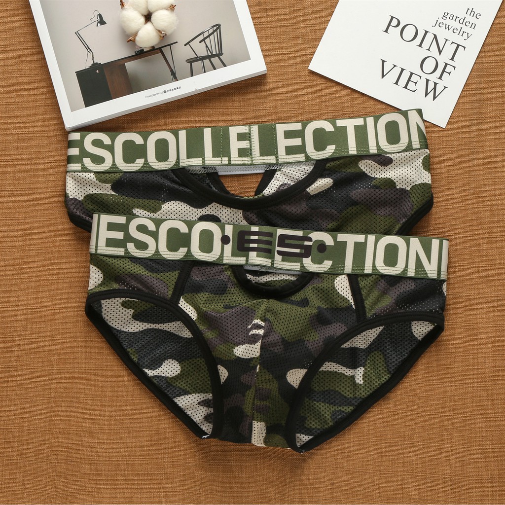 Quần lót nam quần lót lưới thở rỗng phía trước và phía sau quần lót thời trang es