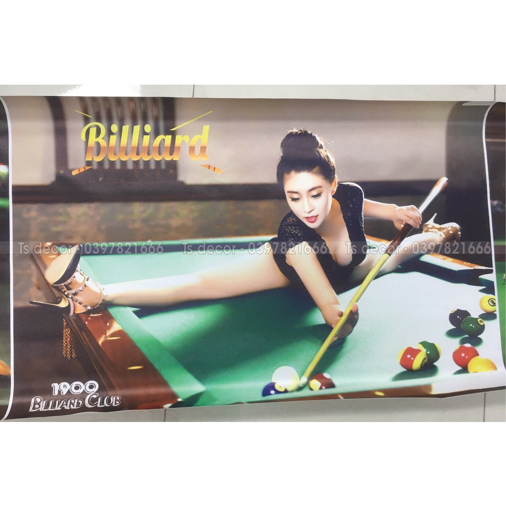 Tranh dán tường 3D Club bida VẢI CANVAS siêu bền, đẹp, giá cả hợp lí