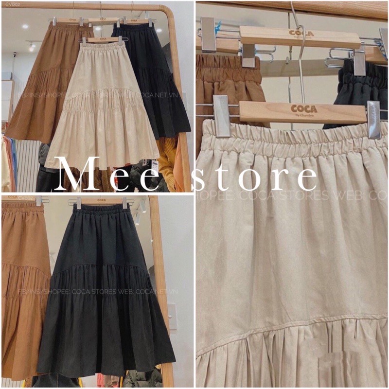 [ Mã FADIRECT5K giảm 5K đơn bất kỳ] Chân Váy Kaki🌸 Chân Váy Dúm Vạt Thô Dáng Dài Xoè, Cạp Cao Trơn Ulzzang Đen|Nâu|Be | BigBuy360 - bigbuy360.vn