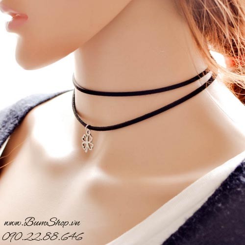 dây chuyền choker cỏ bốn lá xinh xắn