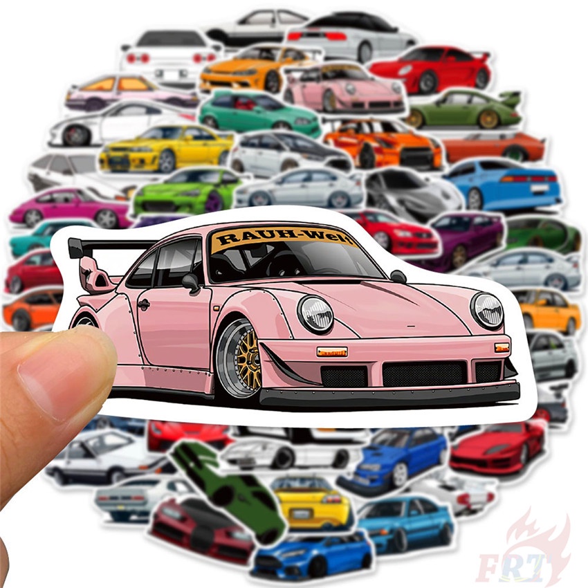50Pcs/Set ❉ HellaFlush SuperRun Supercar & Hot Rod Series 03 - JDM Racing Cars Stickers ❉ DIY Fashion Mixed Waterproof Doodle Decals Stickers