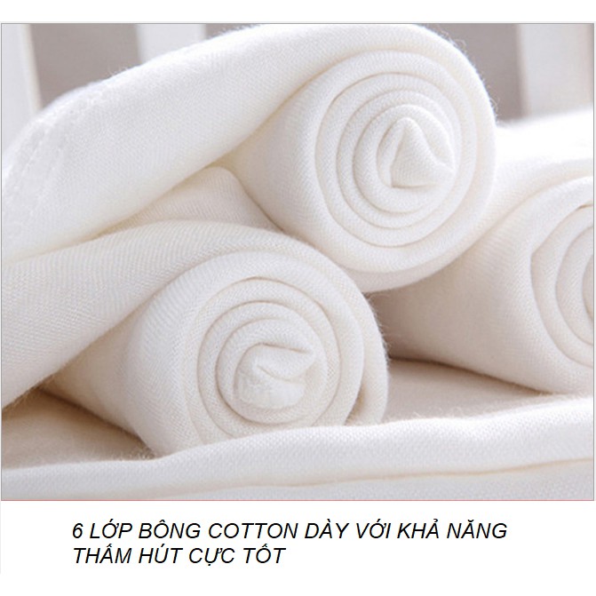 Set 3 quần bỏ bỉm chống thấm 6 lớp bông cotton cao cấp