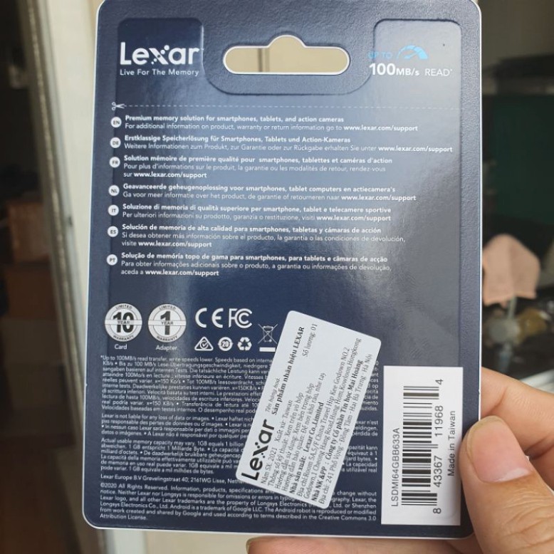 Thẻ nhớ MicroSD Lexar Class 10 U3 633x 95MB - Hàng phân phối chính hãng - Shop Phố Digital