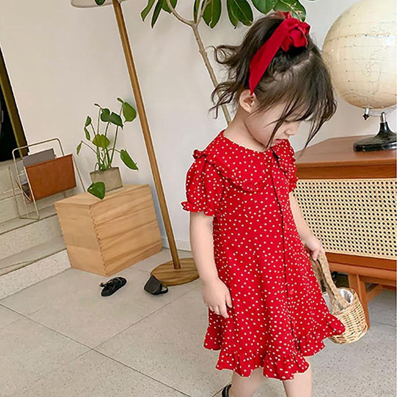 Áo liền quần họa tiết chấm bi xinh xắn dành cho bé gái