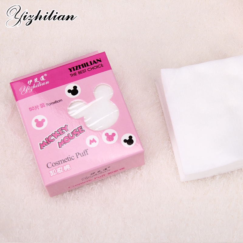 Hộp 50 miếng bông tẩy trang cotton mềm mịn