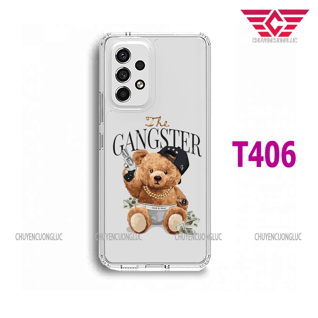 Ốp lưng samsung A31, A51, A71, A21S, A50, A70 trong suốt in hình gấu cực ngầu T40