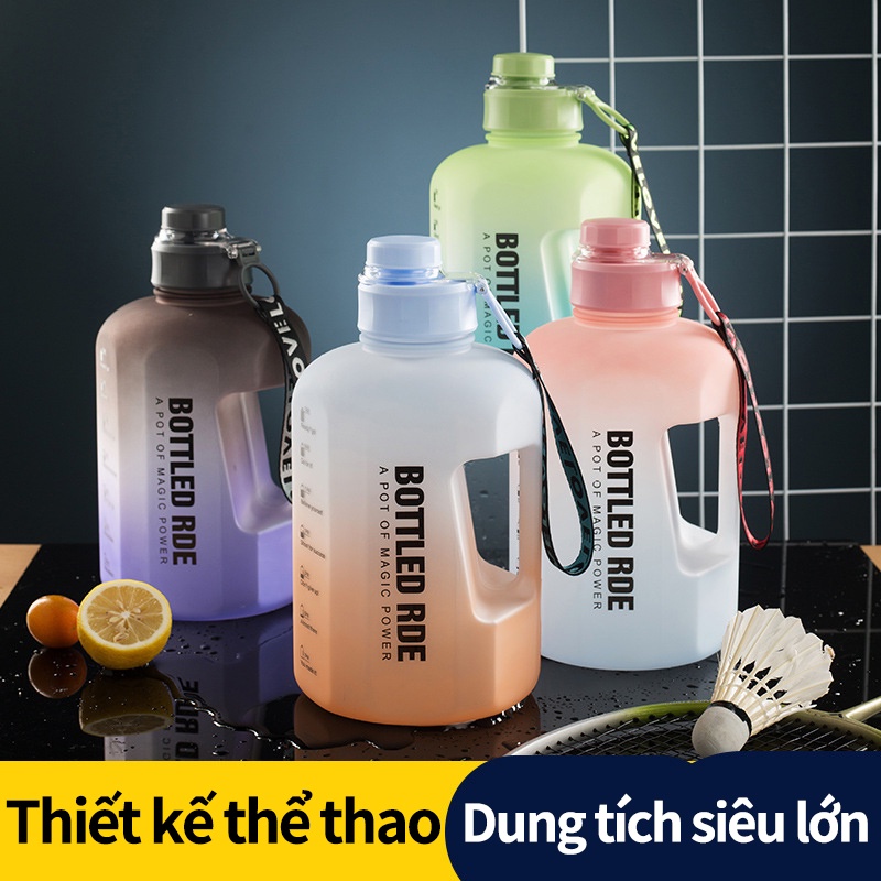Bình đựng nước thể thao Tập gym 2200ml siêu to tiện dụng đem đi mọi ,du lịch ngoài trời,Đáp ứng lượng nước hàng ngày
