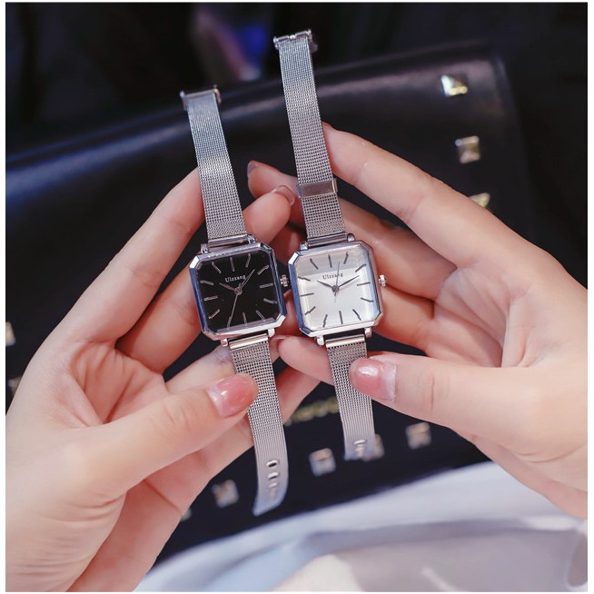 Dhd207 Đồng Hồ Nữ Dây Da Ulzzang Mặt Vuông Siêu Đẹp | BigBuy360 - bigbuy360.vn