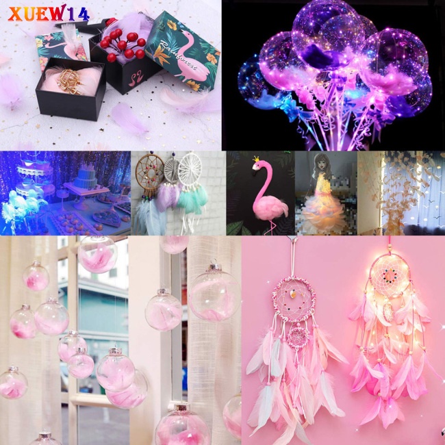 Set 50 lông vũ 4-6 inch 10-15cm nhiều màu sắc dùng trang trí