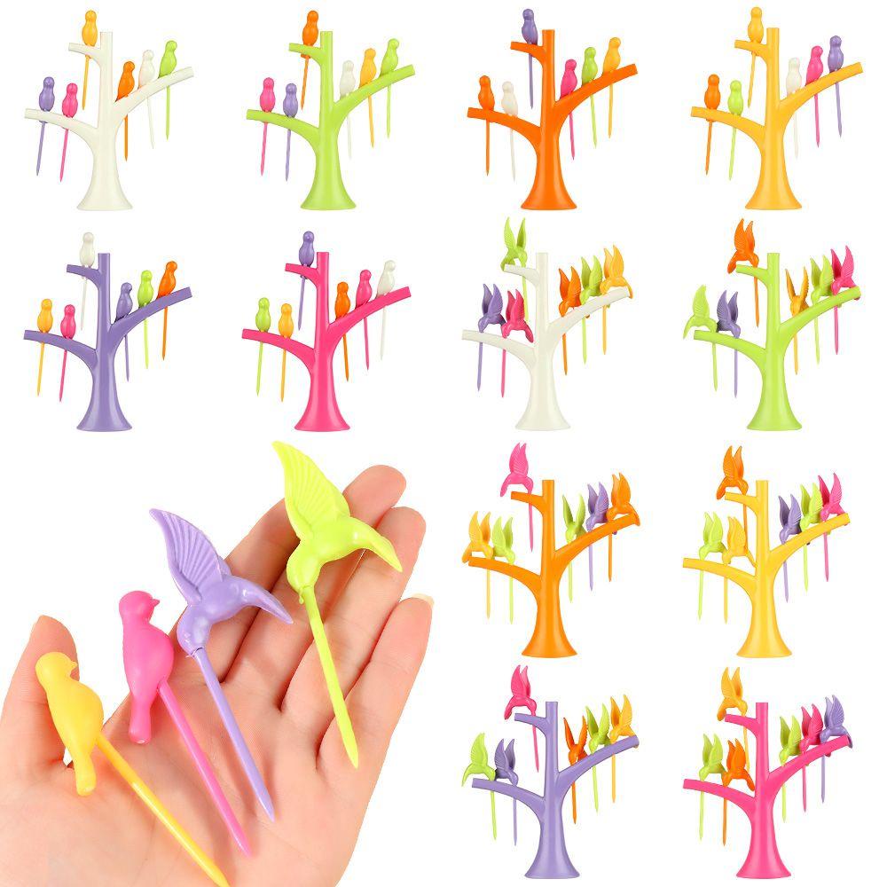 Nĩa Ăn Trái Cây 1 Đế Hình Cây + Chim Tăm Xỉa Răng