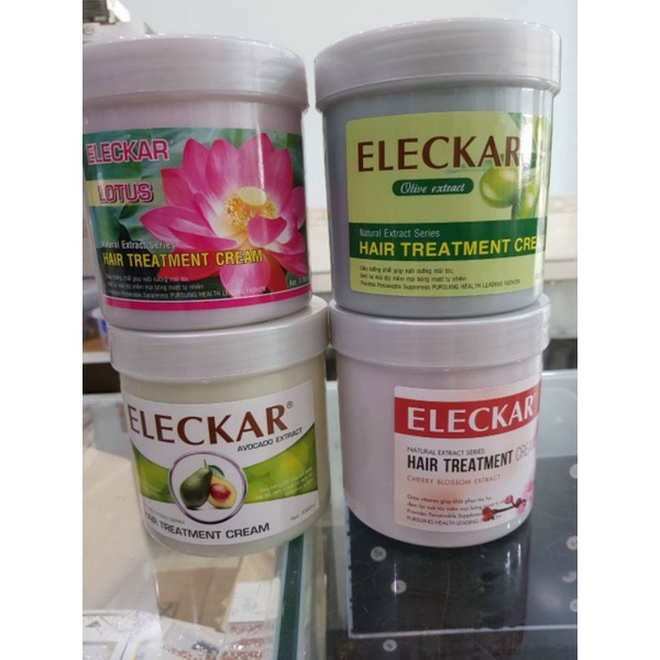 Hấp dầu, ủ lạnh tóc ELECKAR HOA SEN, BƠ, OLIVE, HOA ANH ĐÀO 1000ml