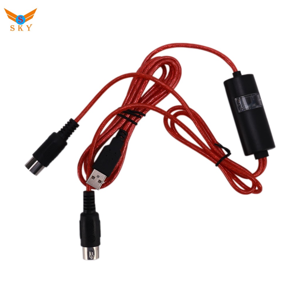 Ready Stock 5-Pin Midi To USB In-Out Cable Adapter Converter For Music Piano M7VN
