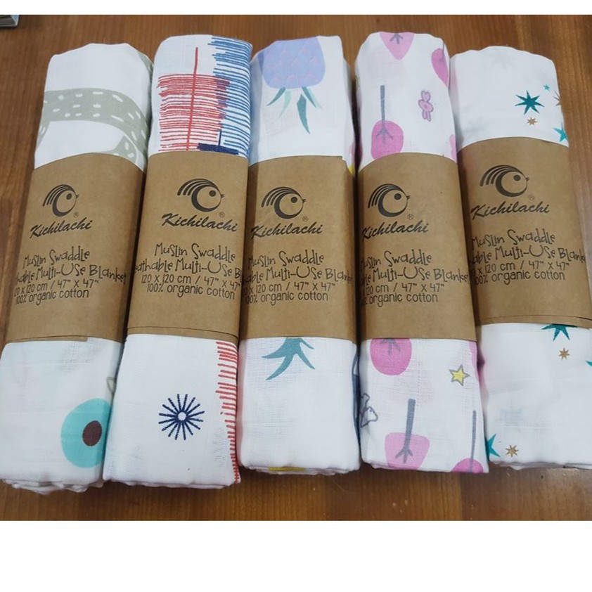 Khăn xô tắm 2 lớp Muslin Swaddle, khăn quấn đa năng cho bé cực đẹp