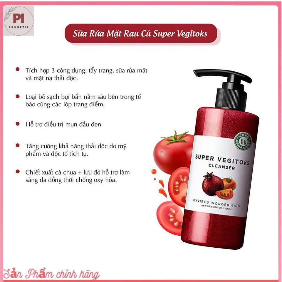 [Pi.cosmetic] Sữa rửa mặt rau củ thải độc Super vegitoks cleanser Wonder bath Full size 300 ml | BigBuy360 - bigbuy360.vn