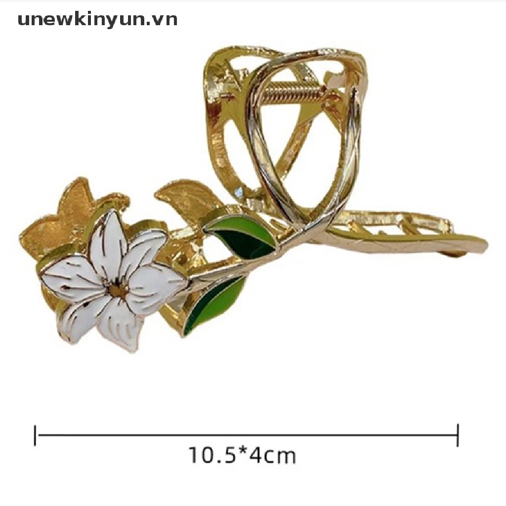 Kẹp Tóc Kim Loại Hình Hoa Màu Vàng Thiết Kế Thanh Lịch Cho Nữ