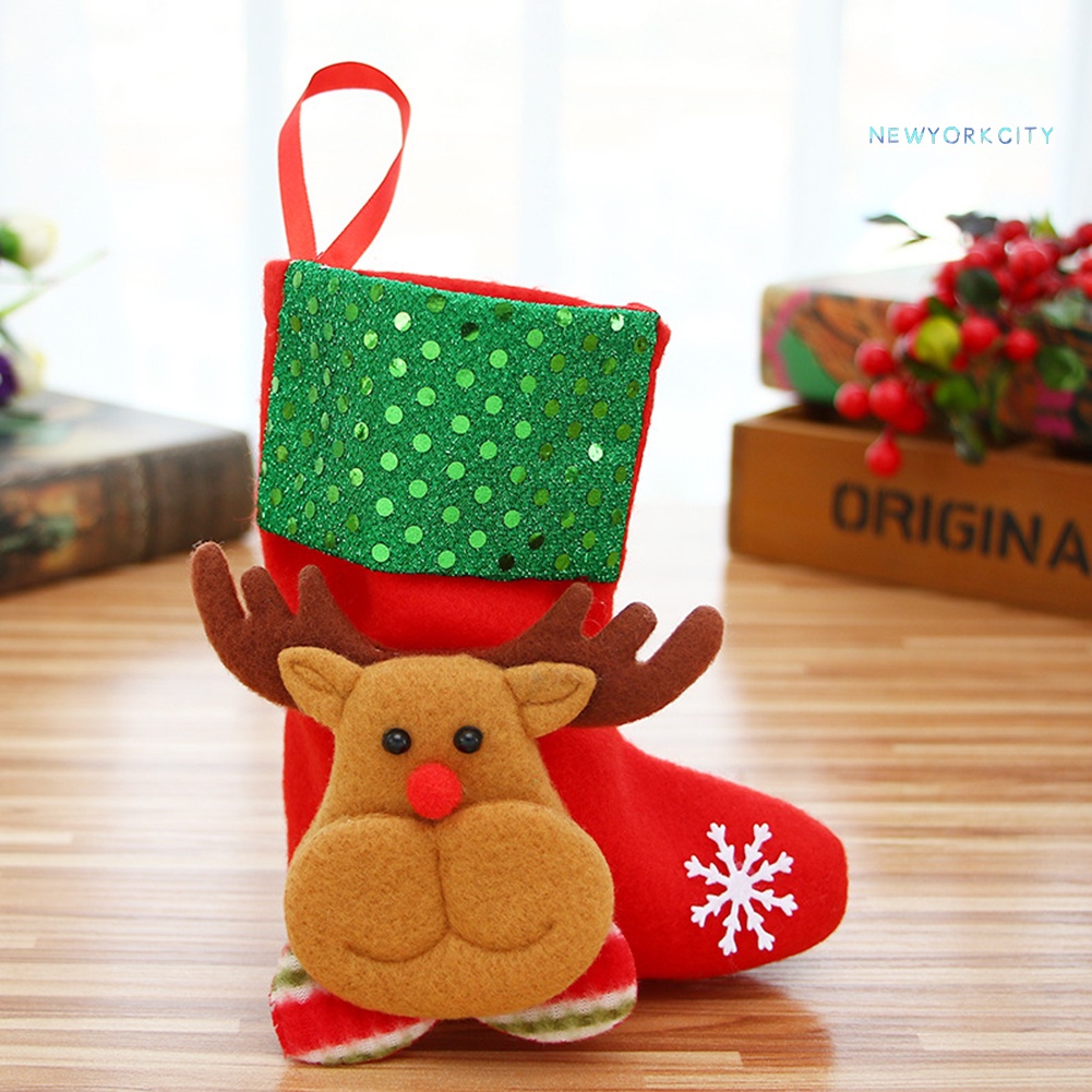 Vớ Treo Trang Trí Cây Thông Giáng Sinh Hình Ông Già Noel Tuần Lộc Gấu Người Tuyết