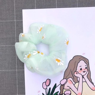 Dây Buộc Tóc - Scrunchies Hoa Cúc Daisy 2 Lớp