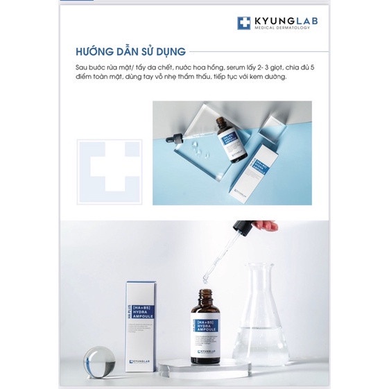 Tinh chất serum HA B5 Cấp Ẩm Căng Bóng Da KYUNG LAB HA PLUS  HYDRA AMPOULE 50ml CHÍNH HÃNG