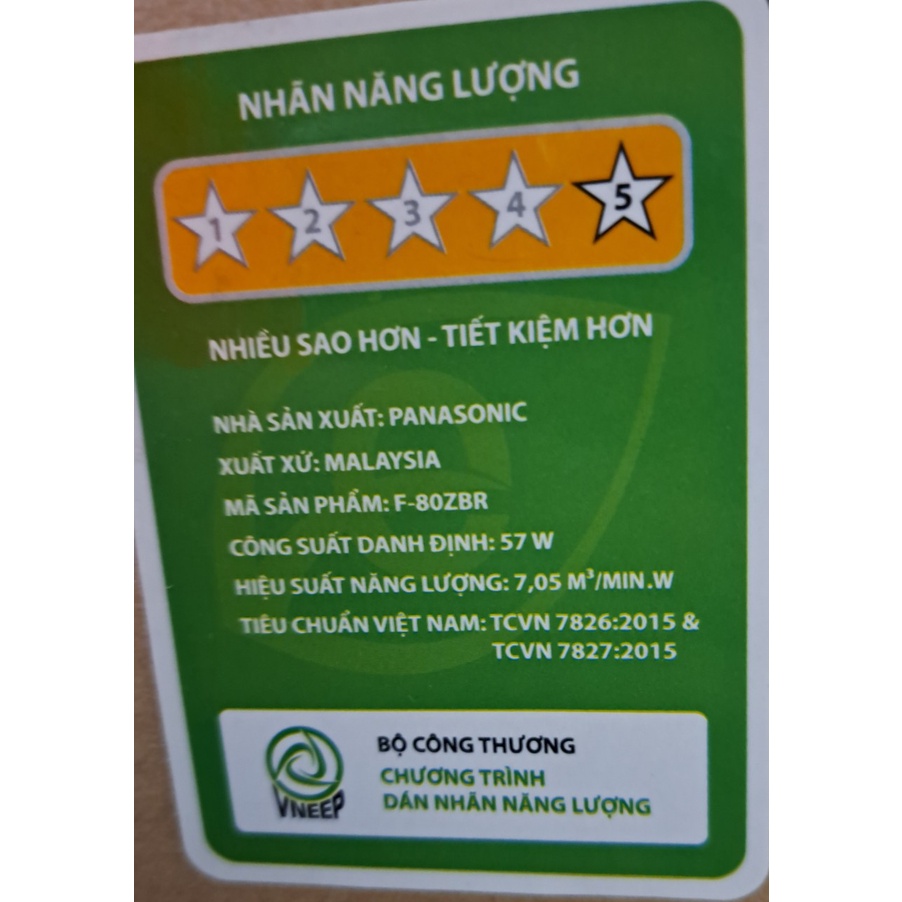 Quạt trần 8 cánh Panasonic F-80ZBR Đen